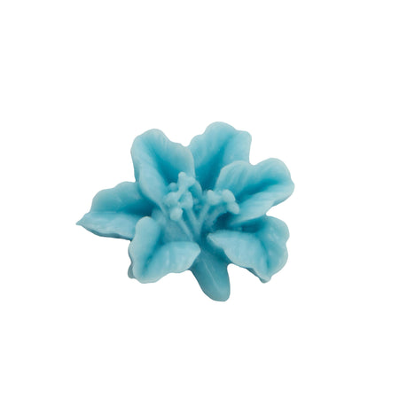 18x15mm Light Blue Lily Flower Acrylic Cabochons (4)