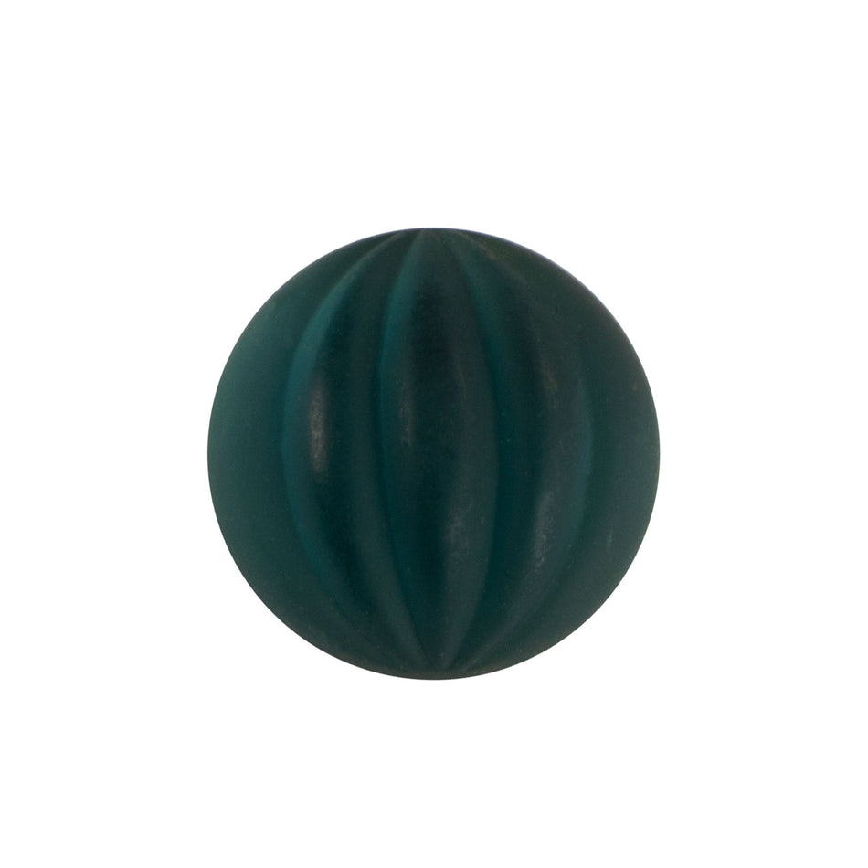 15mm Matte Montana Ribbed Glass Round Cabochons (2)