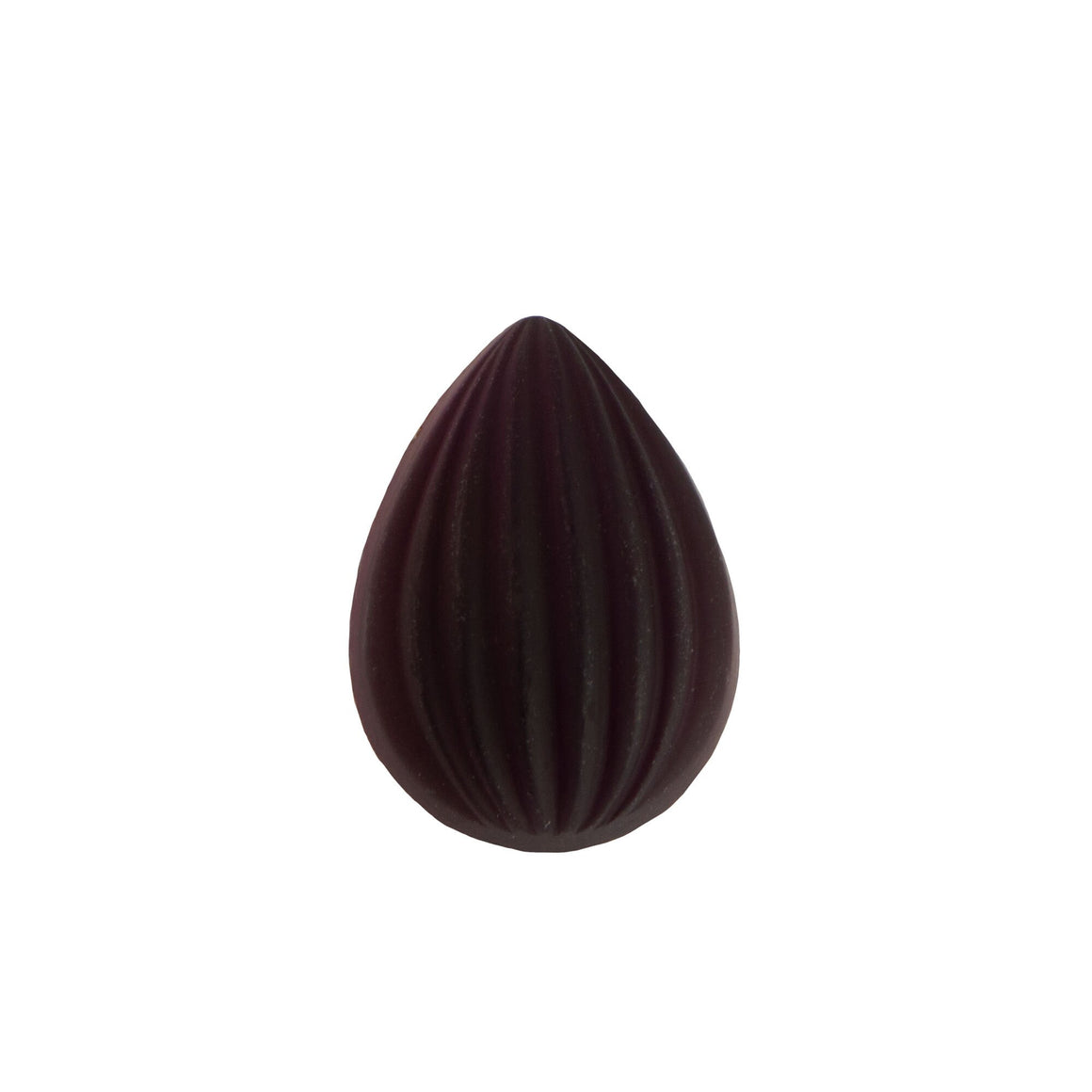 18x13mm Matte Amethyst Ribbed Glass Pear Cabochons (2)