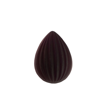 18x13mm Matte Amethyst Ribbed Glass Pear Cabochons (2)