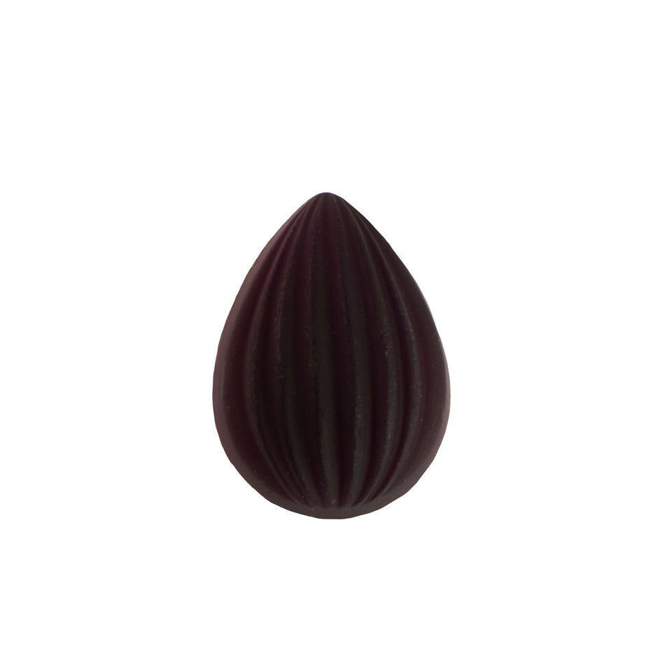18x13mm Matte Amethyst Ribbed Glass Pear Cabochons (2)