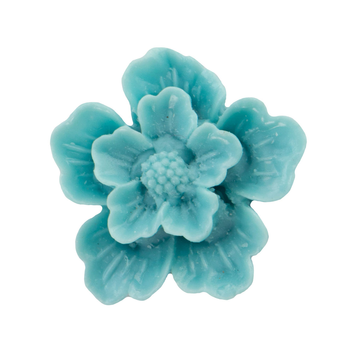 22mm Turquoise Acrylic Flower Cabochon (2)