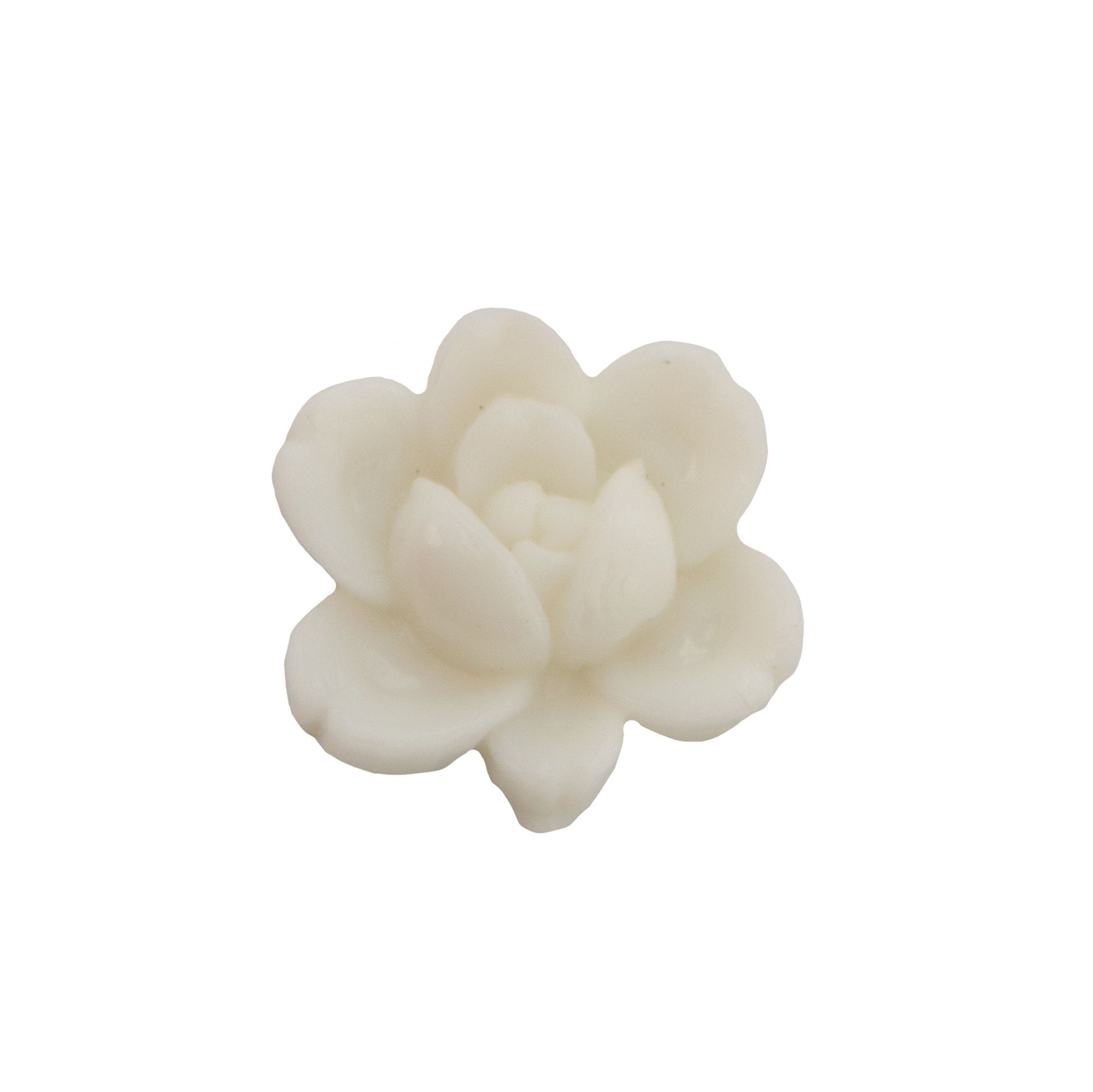14mm White Acrylic Rose Flower Cabochons (6)