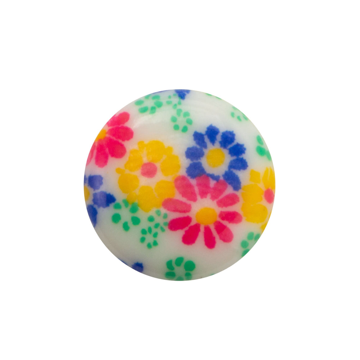 15mm Pink Blue and Yellow Floral Glass Round Cabochons (4)