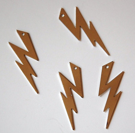 1 Hole Silver Plated Brass Lightning Bolt Charm Pendant (6) mtl269F
