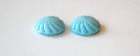 Vintage Light Blue Glass Swirled Domed Cabochon 19mm (2) cab219A