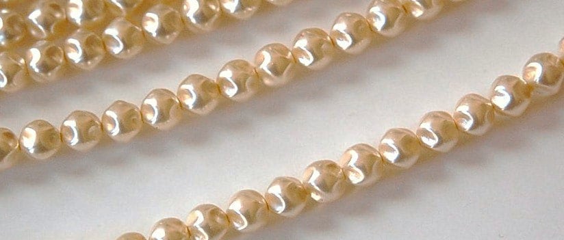 6mm Cream Czech Baroque Pearl Glass Beads (25)