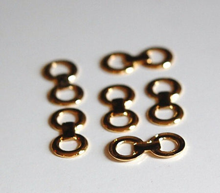 Gold Plated Brass Linked Ring Drops 19x9mm (10)
