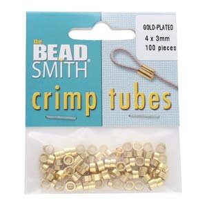4.00x3.00mm Gold Plated Beadsmith Crimp Tubes 100pcs