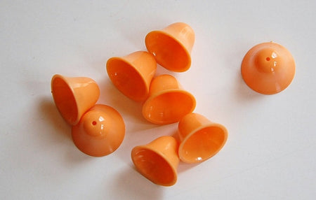 Vintage Plastic Peach Bell Bead Caps bds032A