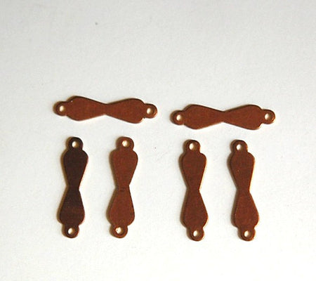 2 Loop Raw Brass Solid Figure Eight Connector Drops (15) mtl359D