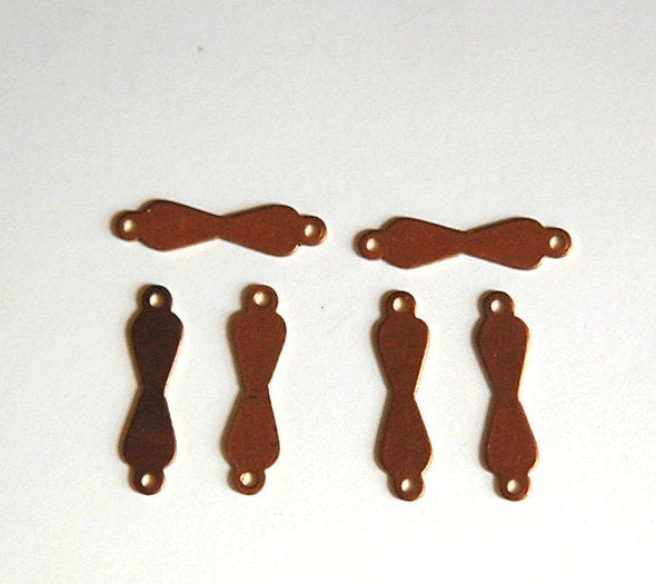2 Loop Raw Brass Solid Figure Eight Connector Drops (15) mtl359D
