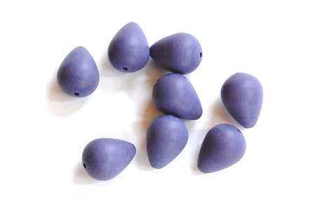 Vintage Matte Purple Chunky Lucite Teardrop Beads bds223A