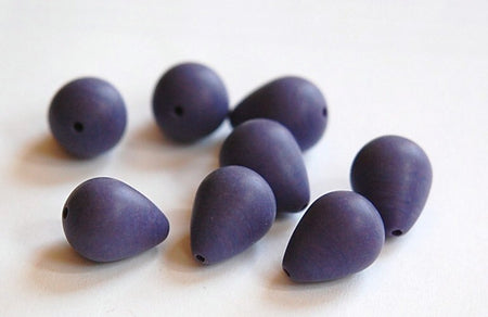 Vintage Matte Purple Chunky Lucite Teardrop Beads bds223A