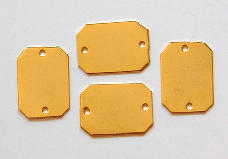 2 Hole Gold Plated Flat Pad Rectangle Connector Setting (6) mtl225D
