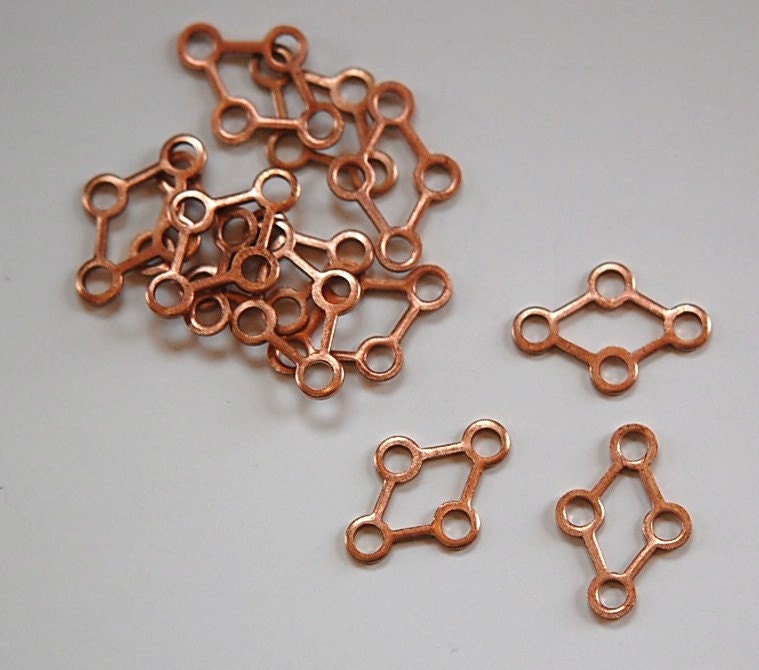 Raw Brass 4 Hole Diamond Connector Links SM mtl192A