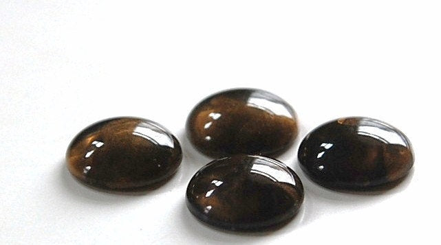 Vintage Acrylic Smokey Brown with Silky Golden Swirls Cabochons 18mm (4) cab249