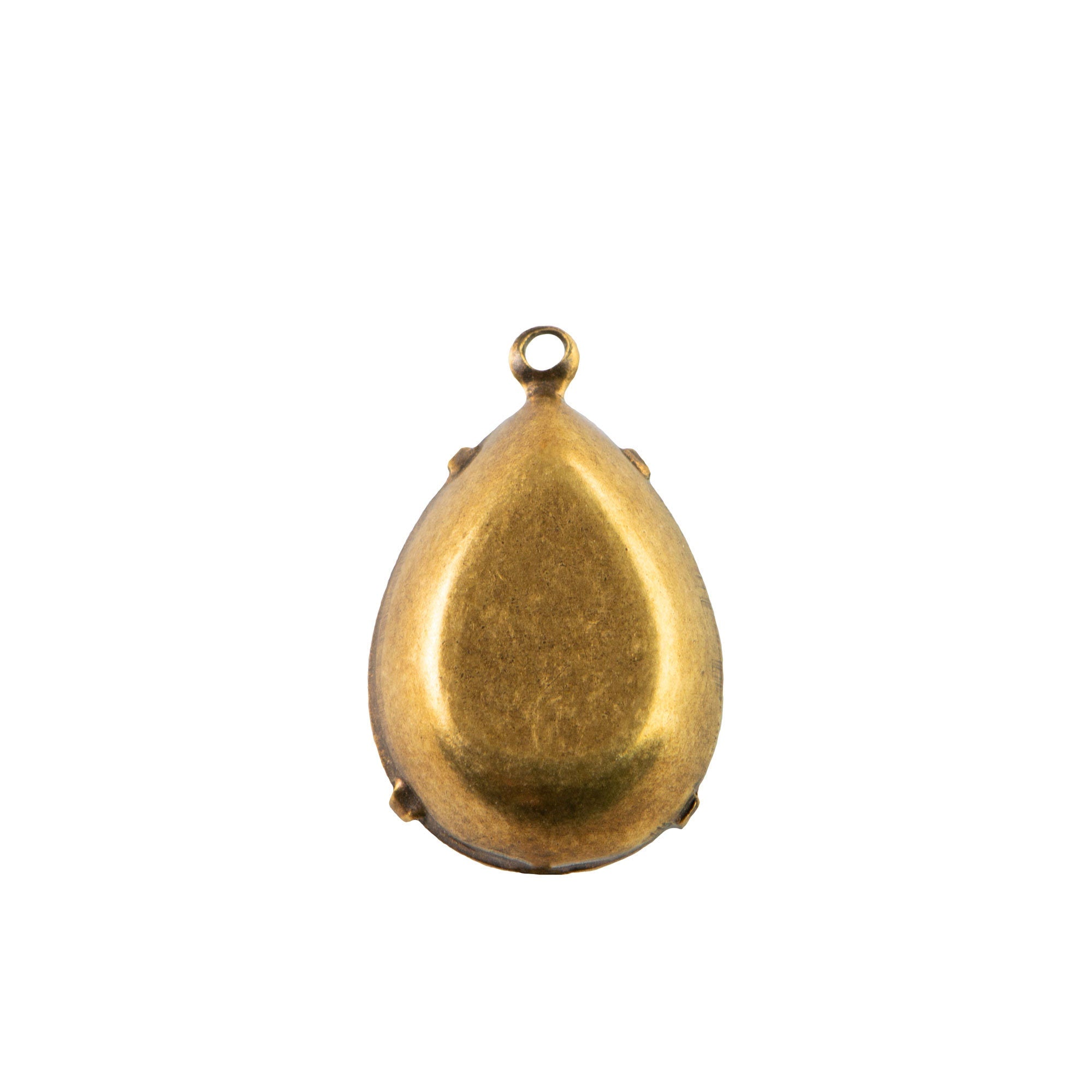 18x13mm Black Faceted Glass Teardrop Stone in 1 Loop Brass Ox Plated Setting (2)