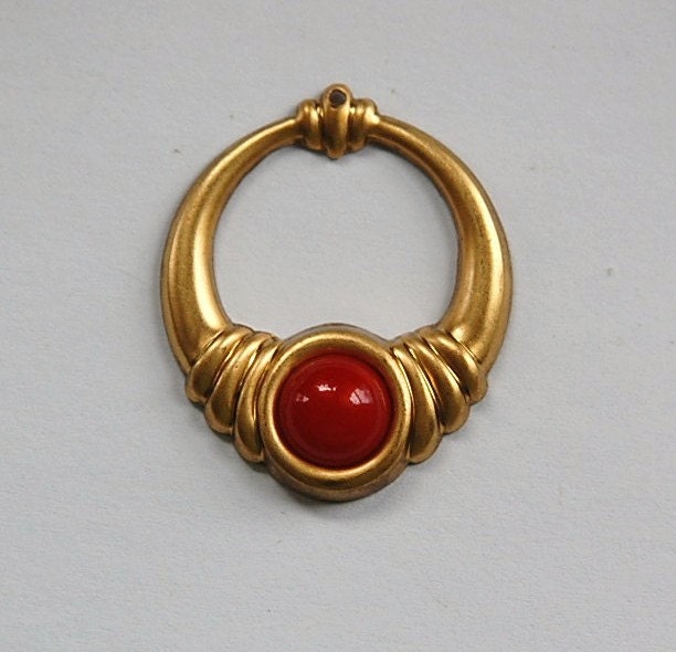 Raw Brass Hoop Pendant with 9mm Setting (4) mtl189