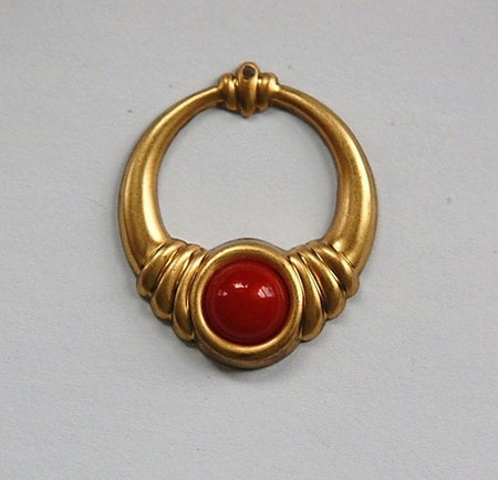 Raw Brass Hoop Pendant with 9mm Setting (4) mtl189