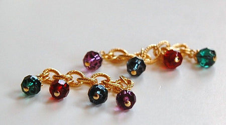 Vintage Gold Plated Chain Lengths with Faceted Acrylic Beads Caps drp002A