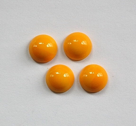 Vintage Opaque Yellow Glass Cabochons 11mm cab703X