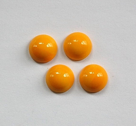 Vintage Opaque Yellow Glass Cabochons 11mm cab703X