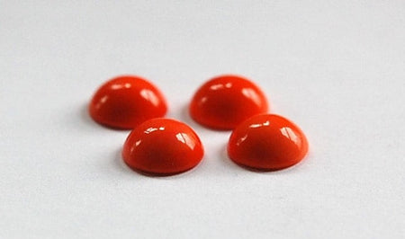 Vintage Opaque Orange Glass Cabochons 11mm cab703W