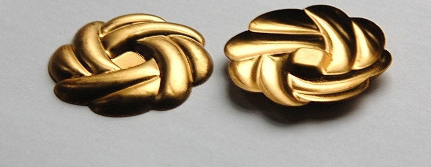 Large Raw Brass Braided Look Stamping with Possible Setting mtl191