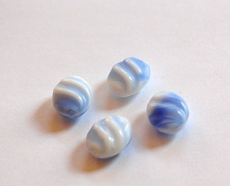 Vintage Blue and White German Glass Focal Beads (4) grm003C