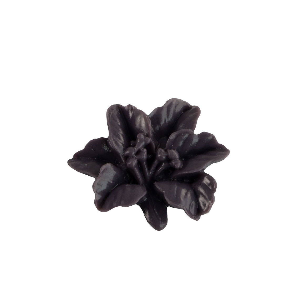 18x15mm Grey Black Lily Flower Cabochons (4)