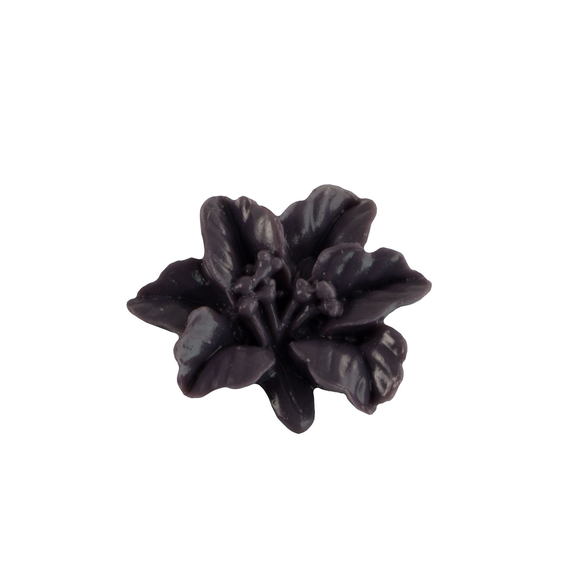 18x15mm Grey Black Lily Flower Cabochons (4)