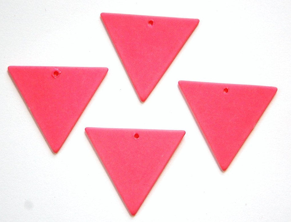 Vintage Bottom Hole Plastic Pink Triangle Charm Pendant chr017
