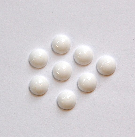 Vintage Opaque White Glass Cabochons 7mm cab701U
