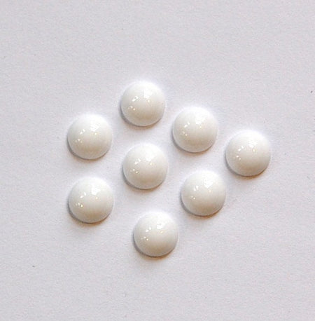 Vintage Opaque White Glass Cabochons 7mm cab701U