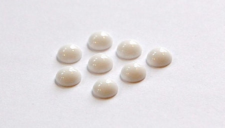 Vintage Opaque White Glass Cabochons 7mm cab701U