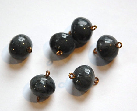 Vintage Gray Marbled Acrylic 2 Loop Connector Beads chr082