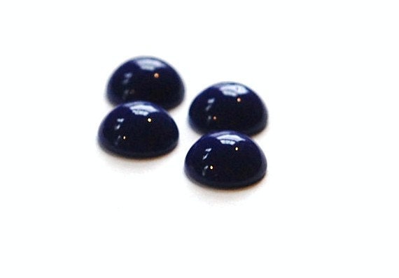Vintage Opaque Blue Glass Cabochons 11mm cab703BB