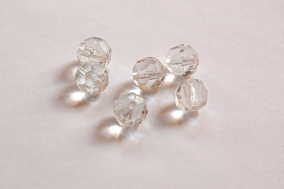 Vintage Crystal Clear Faceted Beads Germany grm035C