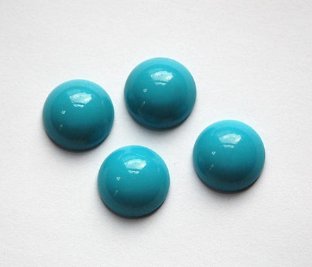Vintage Turquoise Blue Glass Cabochons 15mm cab705AA