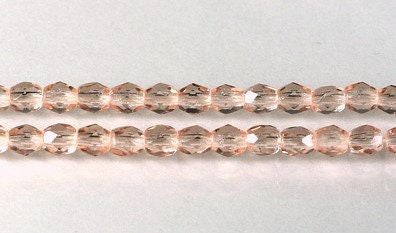 4mm Rosaline Czech Firepolish Faceted Glass Beads (50)
