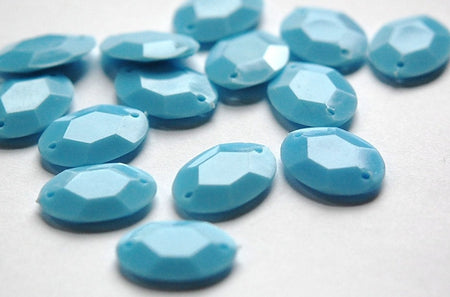Vintage Blue Plastic Faceted Drops Connectors bds031H