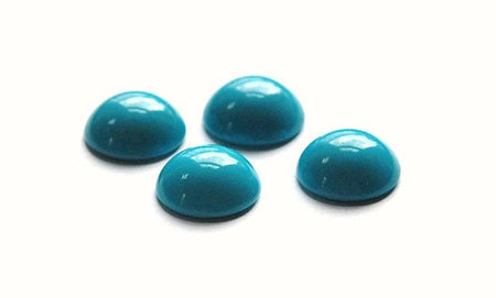 Vintage Turquoise Blue Glass Cabochons 15mm cab705AA