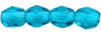 3mm Teal Czech Faceted Fire Polish Glass Beads (50)