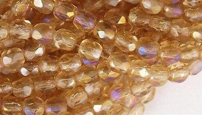 4mm Crystal Celsian Czech Firepolish Faceted Glass Beads (50)