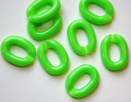 Vintage Plastic Connector Linking Links Bright Green LG (25) bds605C