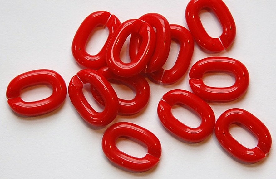 Vintage Plastic Connector Linking Links Red SM (30) bds606A