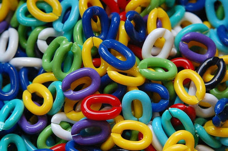 Vintage Plastic Connector Linking Links Light Blue SM (30) bds606J