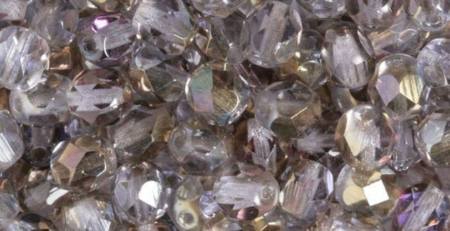 6mm Twilight Alexandrite Firepolish Czech Faceted Glass Beads (25)