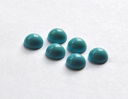 Vintage Opaque Turquoise Blue Acrylic Domed Cabochons 9mm cab702Y
